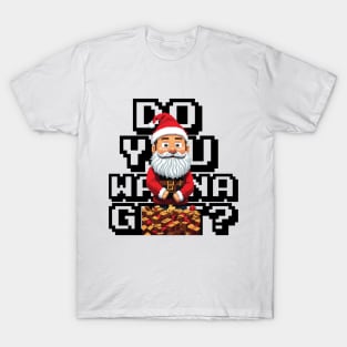 Pixel Santa's Tempting Offer T-Shirt
